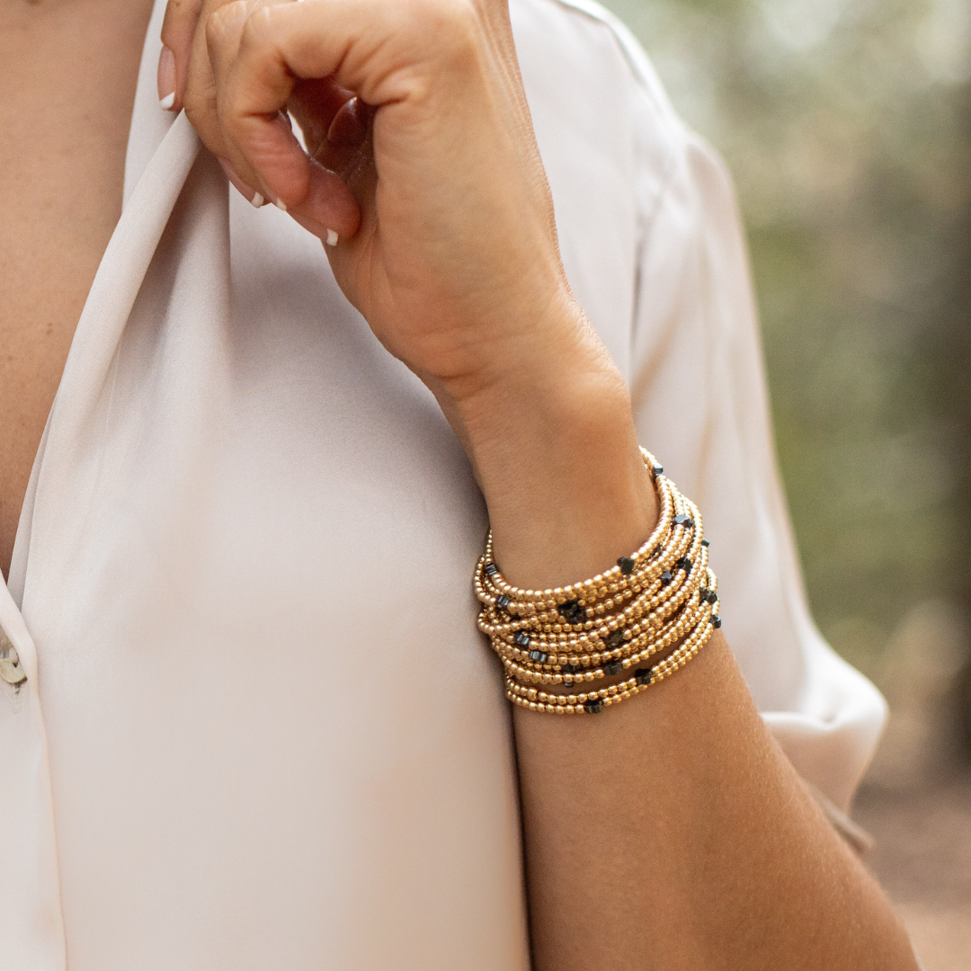 Black Cross and Gold Bracelet 2.5mm