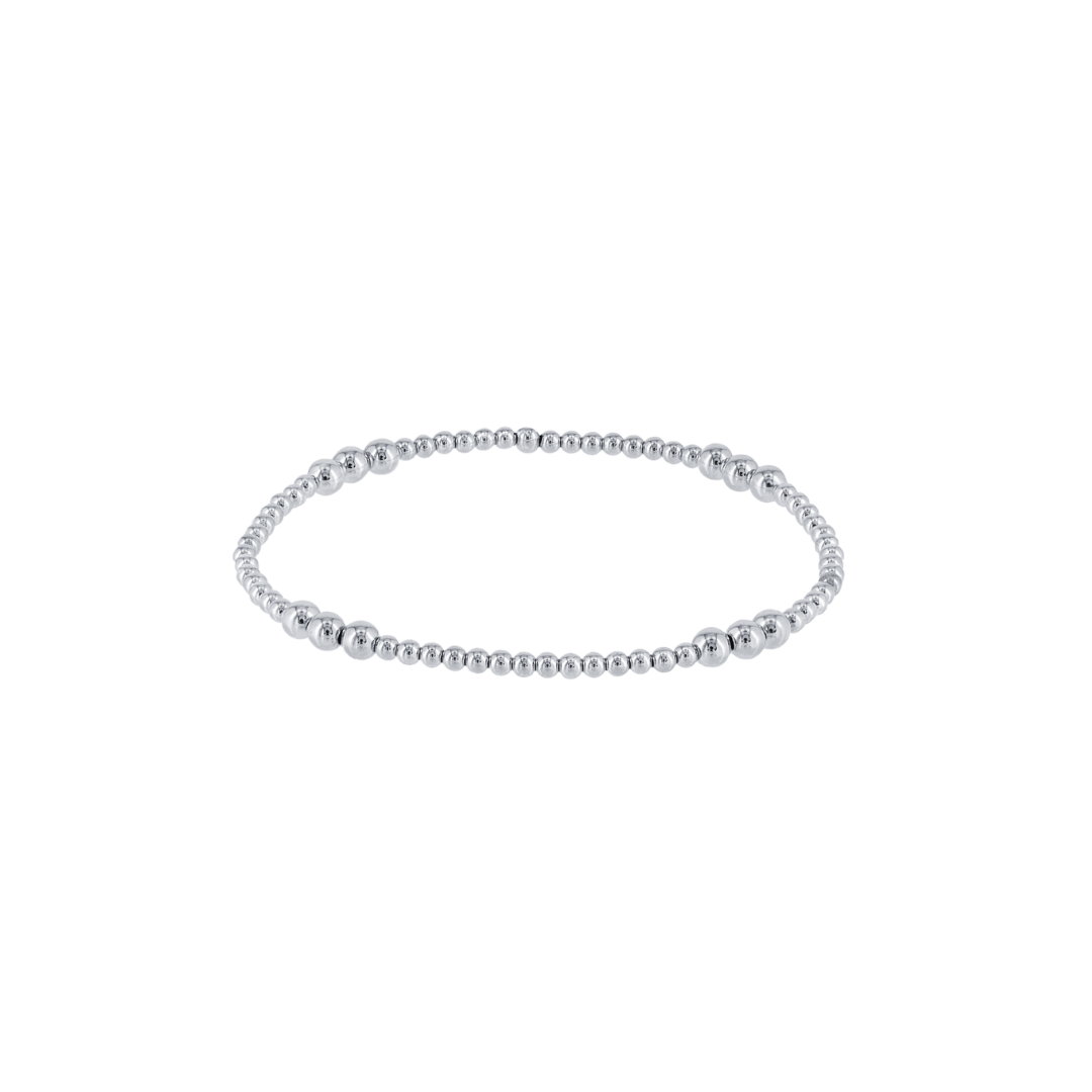 Silver Mixed Beaded Bracelet