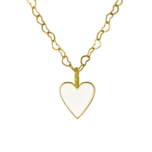 White Heart Necklace