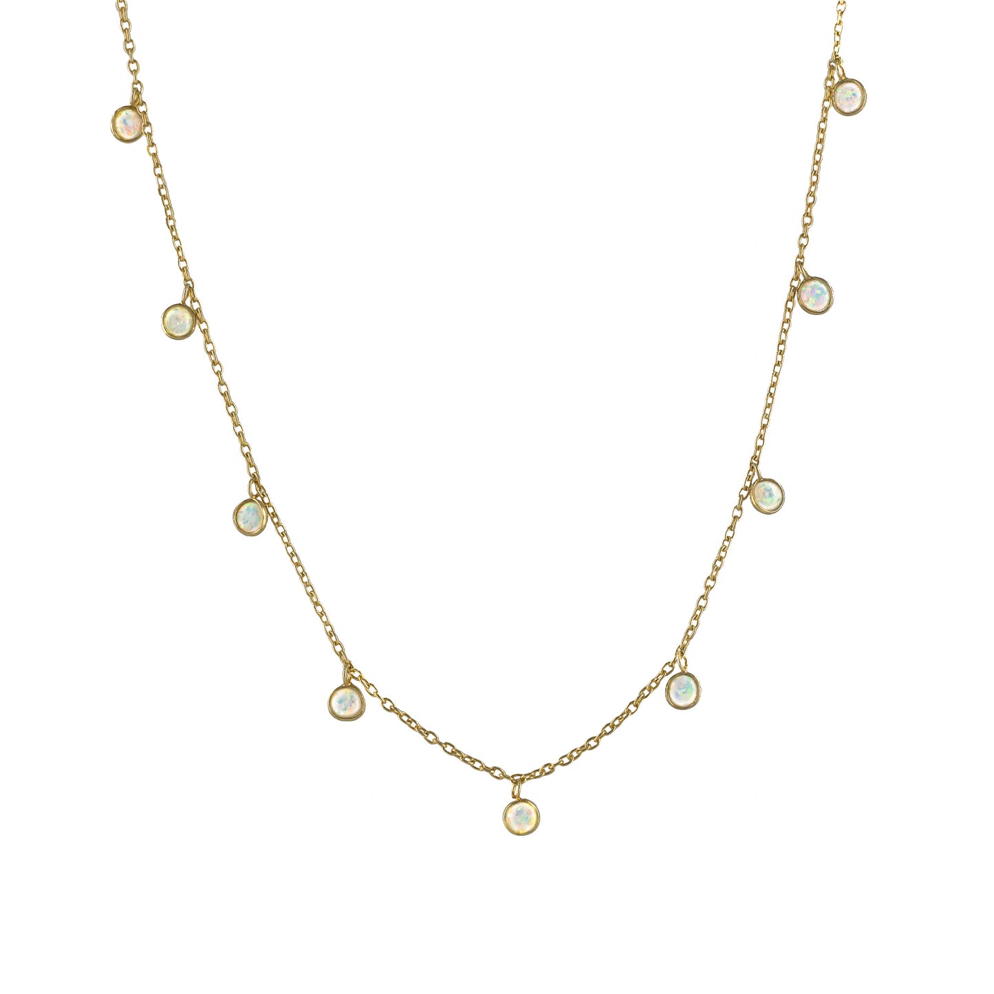 Round Opal Drops Necklace