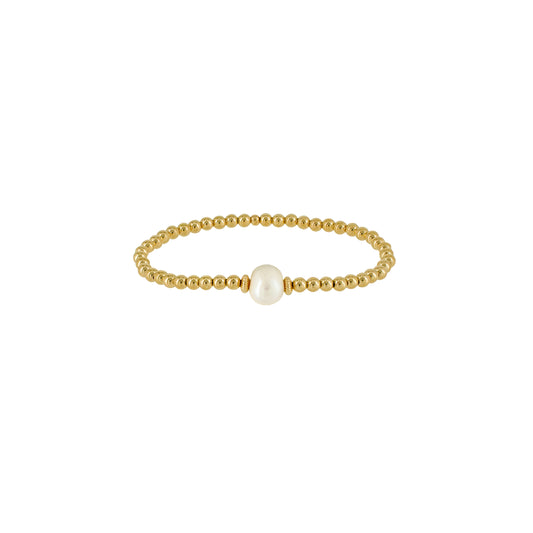 Beaded Bracelet with Single Pearl