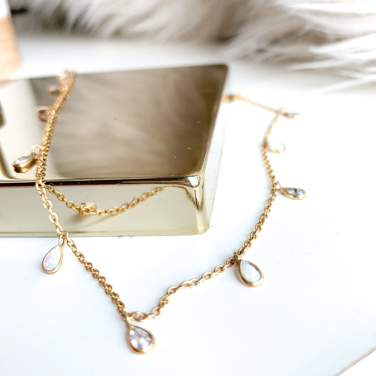 Golden Droplets Necklace