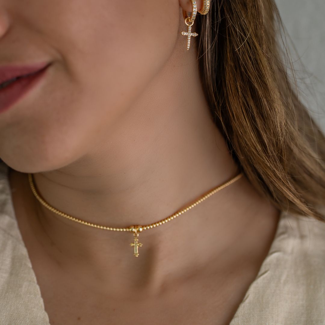 Gold Cross Gold Filled Choker