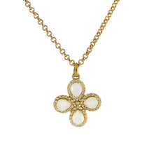 Load image into Gallery viewer, Opal and Zirconia Flower Pendant