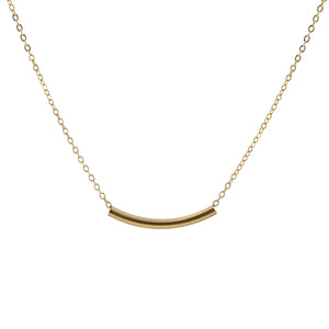 Gold Filled Curved Bar Necklace