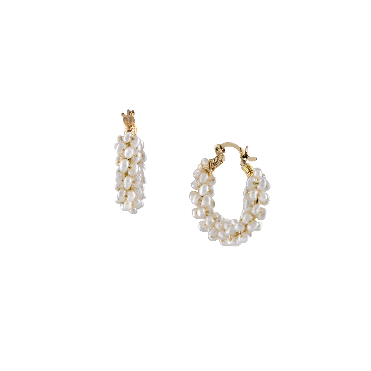 Classic Pearl Large Hoops – Lorena Ramos Jewelry