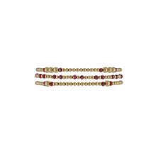 Load image into Gallery viewer, Set of 3 Gold Filled Beads &amp; Burgundy Crystal