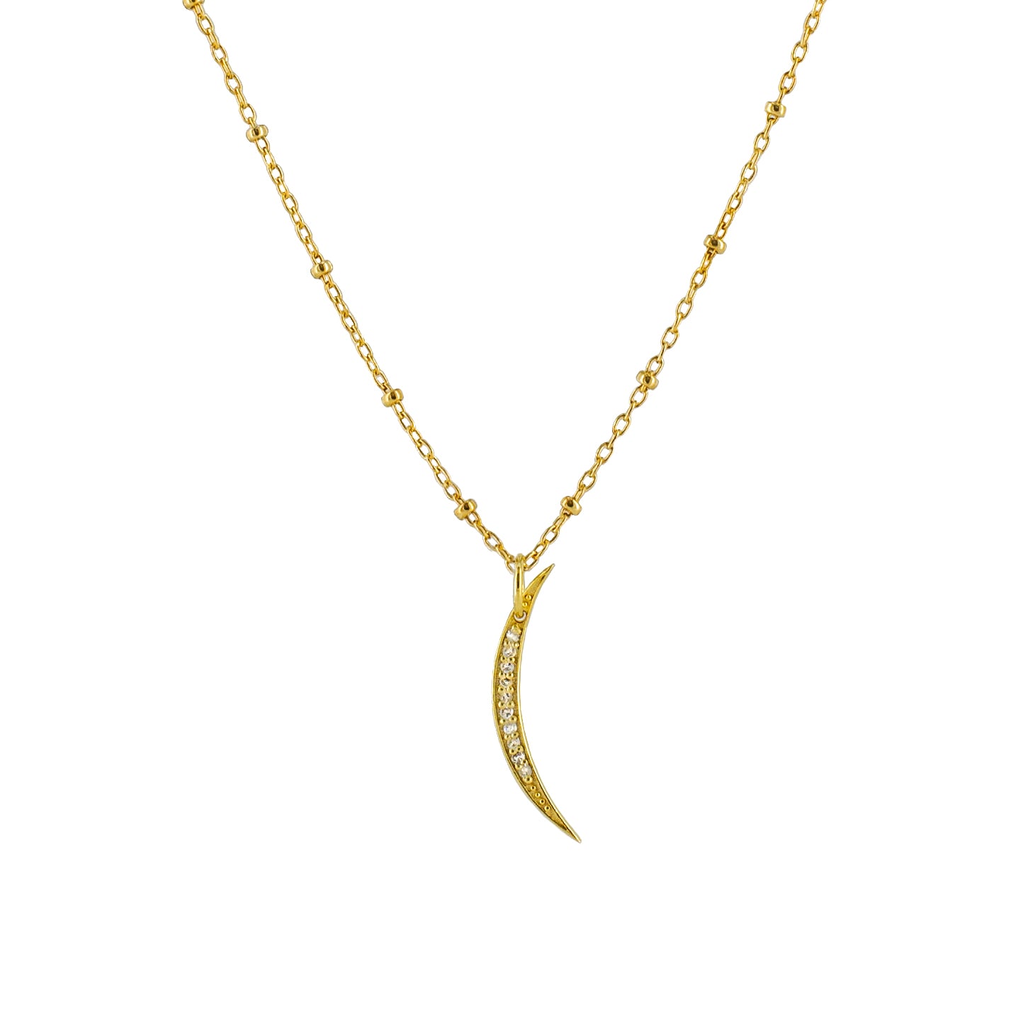 Crescent Moon Diamond Pendant