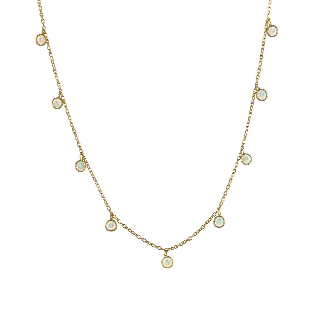 Round Opal Drops Necklace
