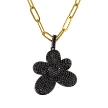 Load image into Gallery viewer, Black Zirconia Flower Necklace