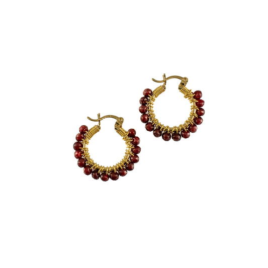 Single Line Hoops in Burgundy