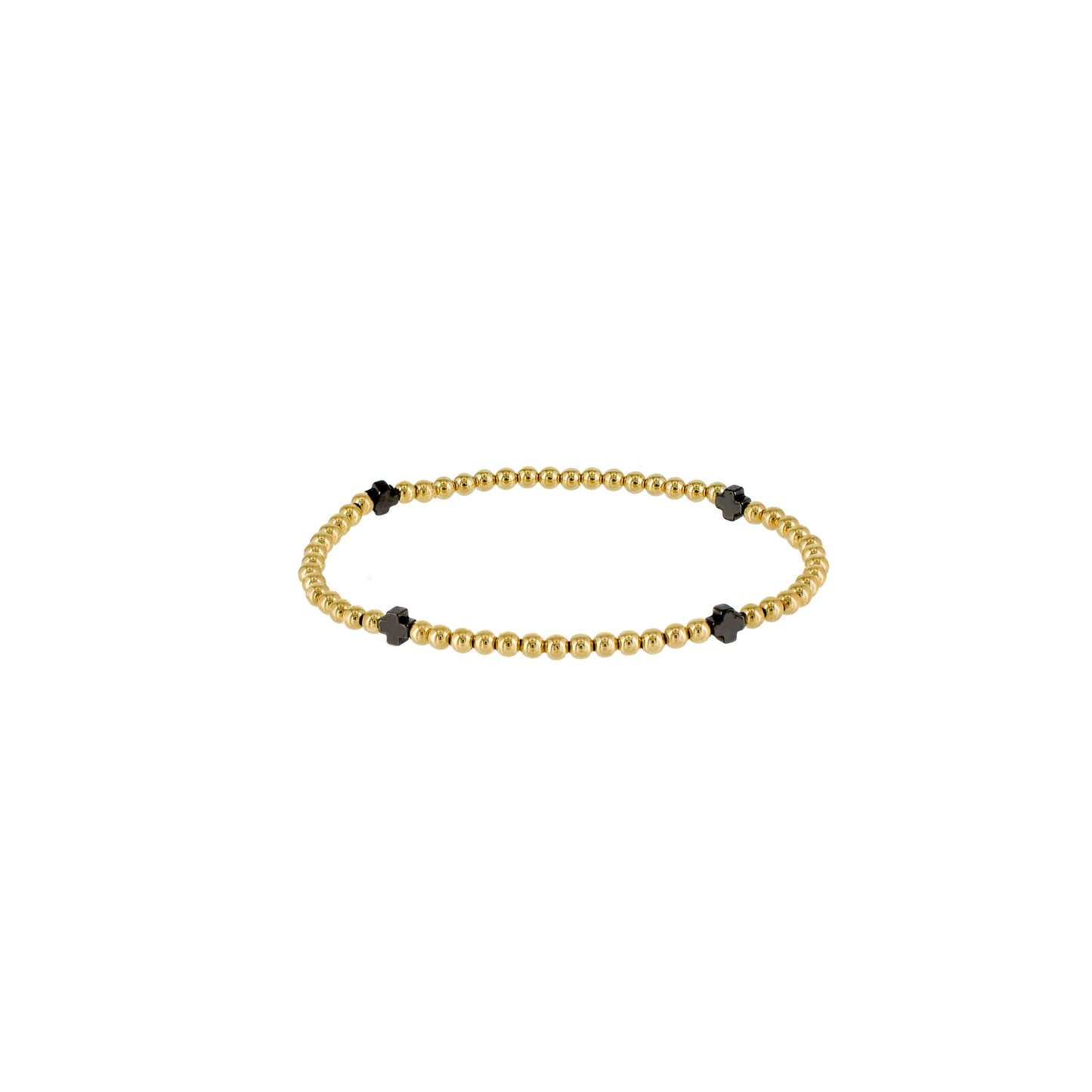 Black Cross and Gold Bracelet 2.5mm