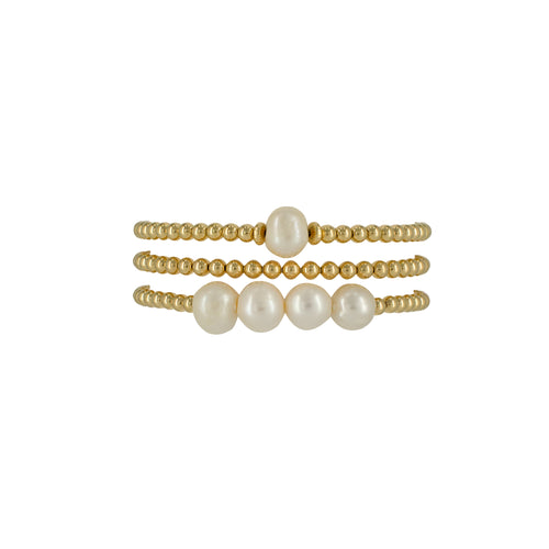 Set of 3 Beads & Pearls Bracelet