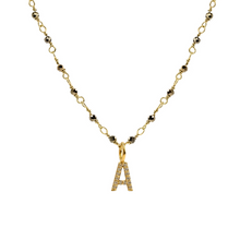 Load image into Gallery viewer, Golden Initial Necklace in Pyrite chain