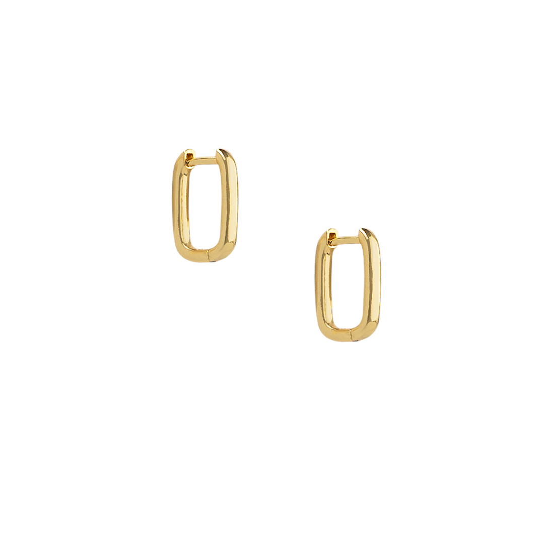 Curved Rectangle Hoop Earrings