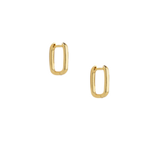 Load image into Gallery viewer, Curved Rectangle Hoop Earrings