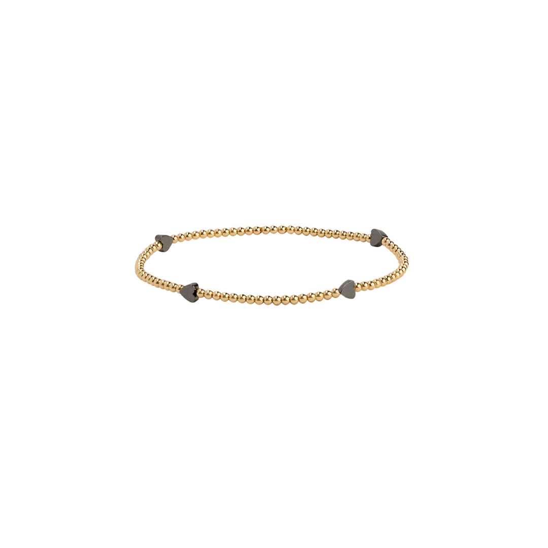 Black Heart and Gold Bracelet 2.5mm