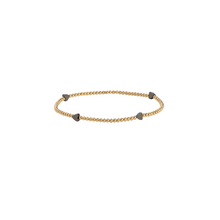 Load image into Gallery viewer, Black Heart and Gold Bracelet 2.5mm