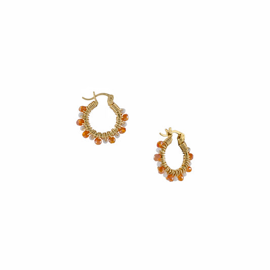 Single Line Medium Hoops in Orange