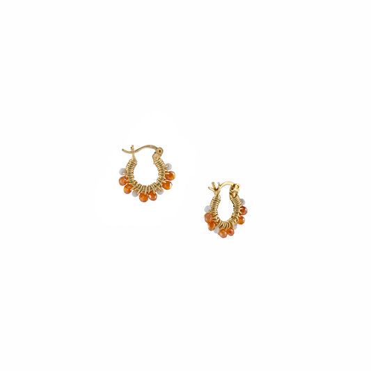 Single Line Mini Hoops in Orange