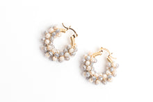 Load image into Gallery viewer, White Crystal Hoops