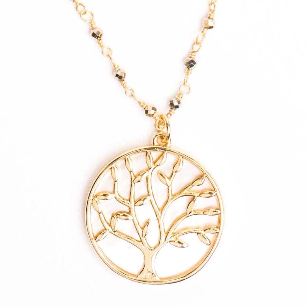 Mother of Pearl Tree of Life Necklace *