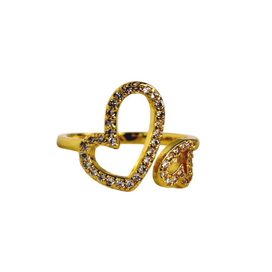 Bi-open heart ring