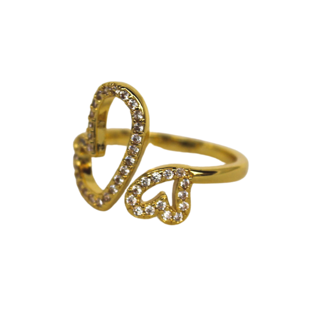 Bi-open heart ring