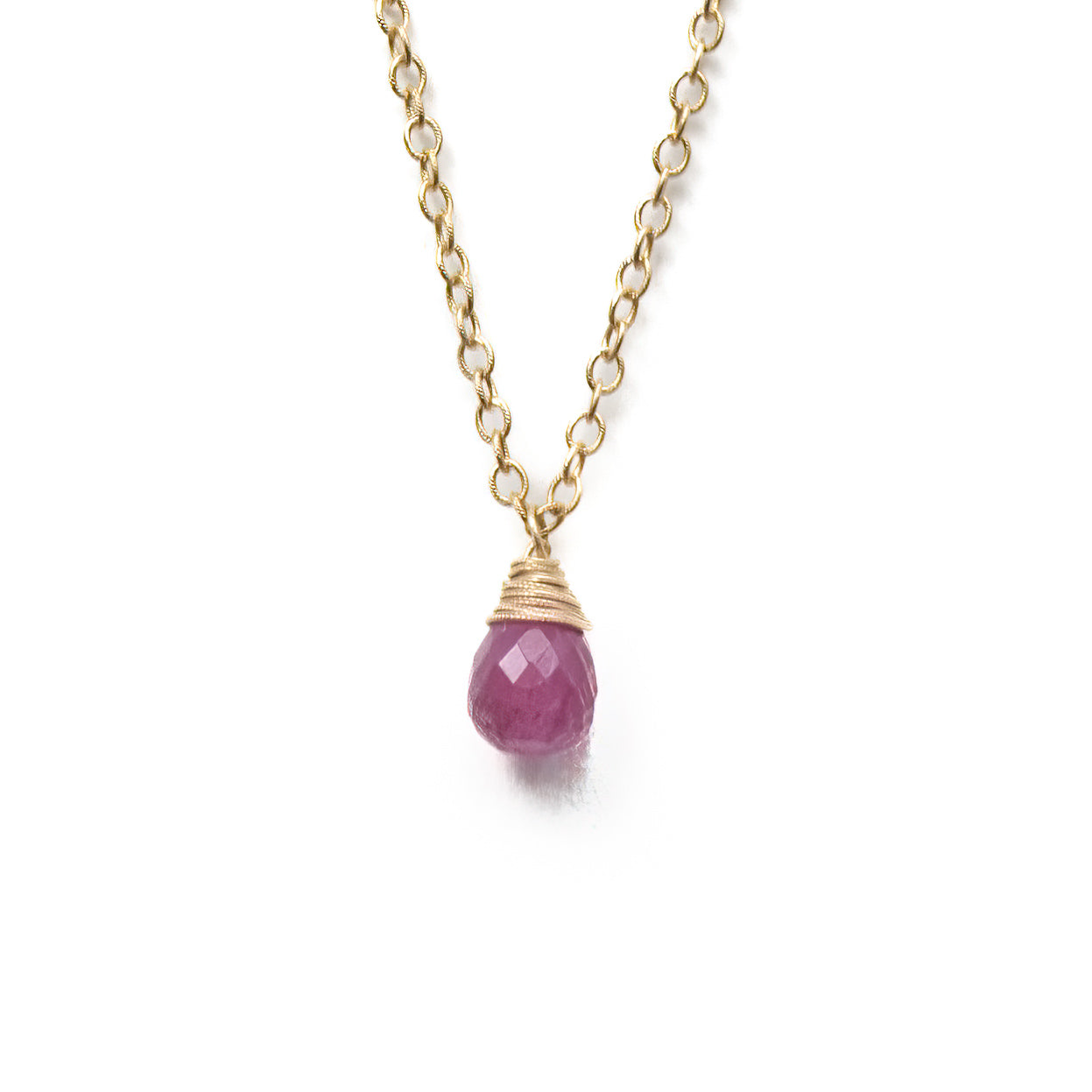 Pink Sapphire Drop Pendant