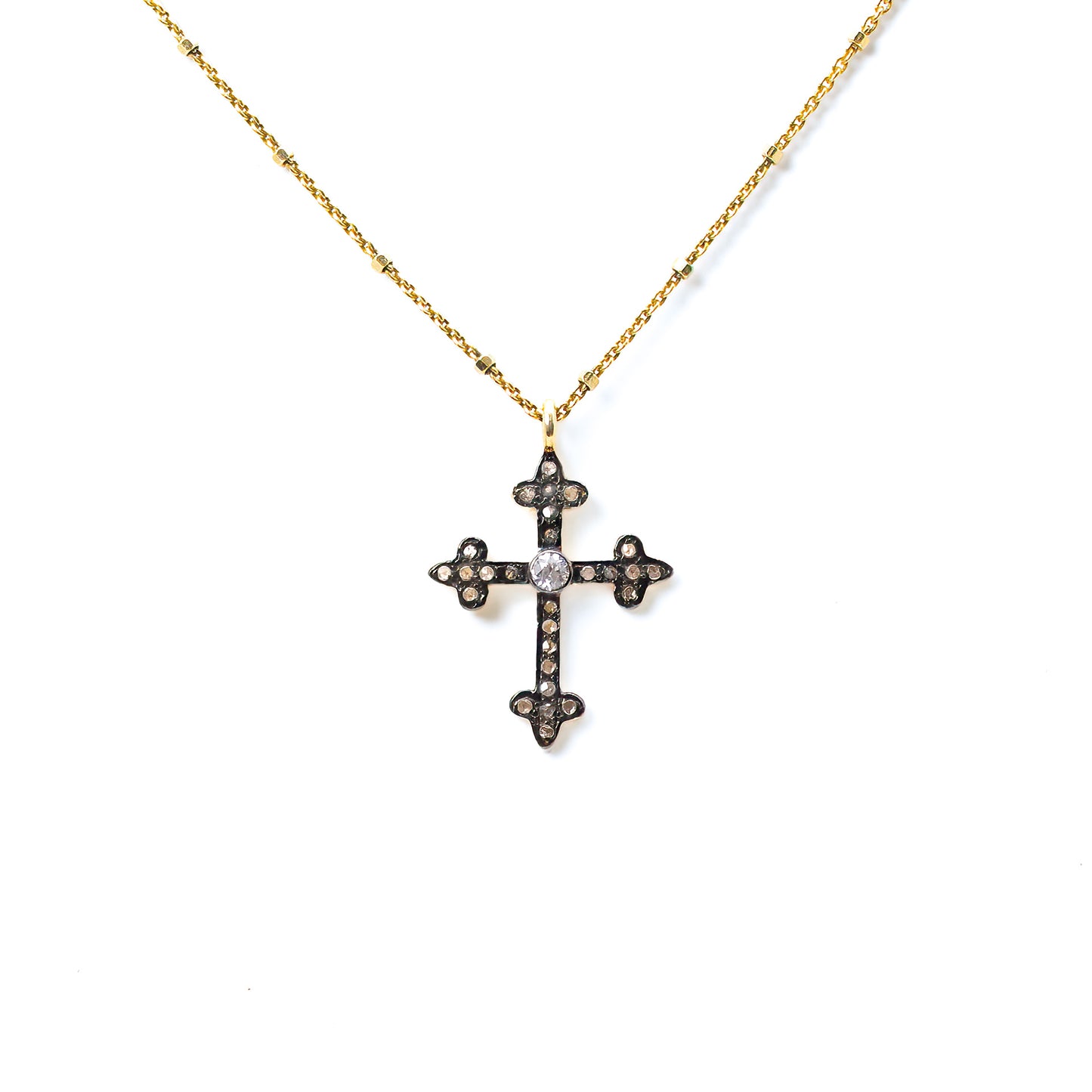 Cross Pendant with Diamonds