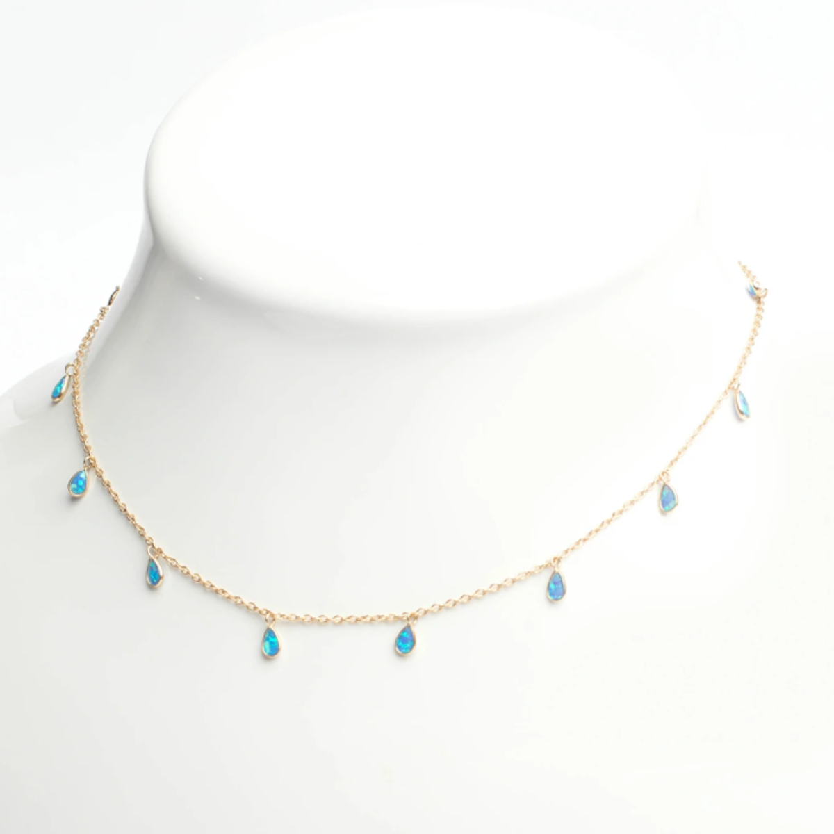 Blue Opal Water Drop Necklace