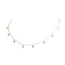 Load image into Gallery viewer, Blue Opal Water Drop Necklace