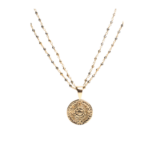 Aztec coin necklace