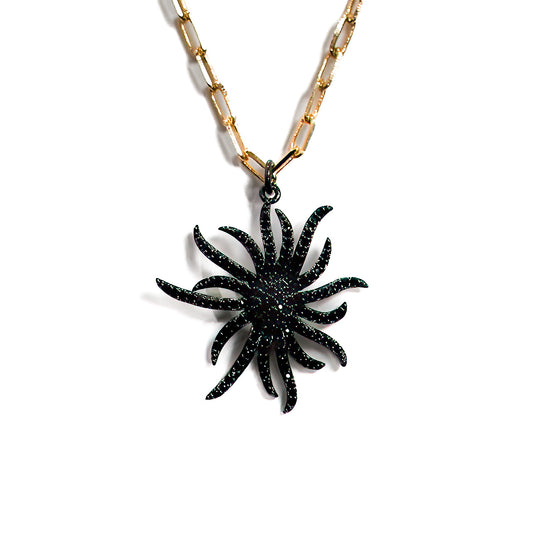 Black Spider Shaped Zirconia Pendant