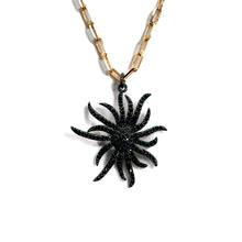 Load image into Gallery viewer, Black Spider Shaped Zirconia Pendant